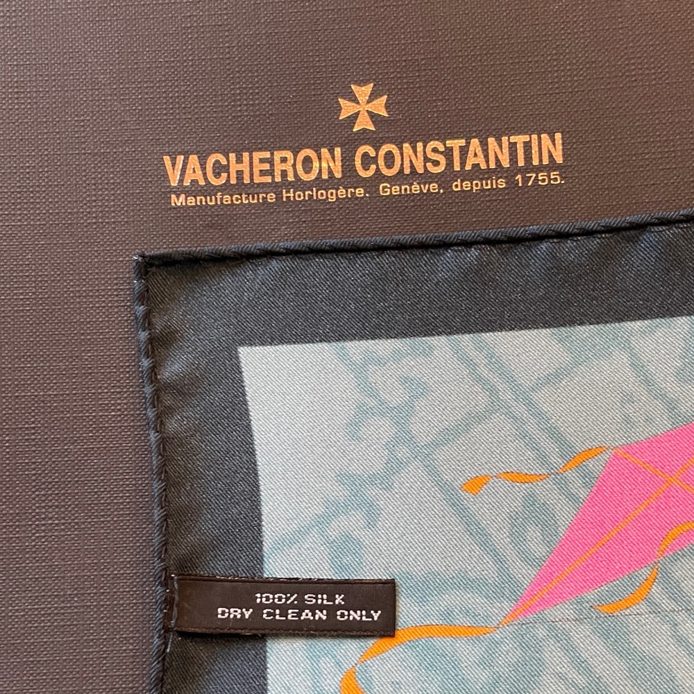 Vacheron Constantin Blue and Orange Silk Scarf - Picture 4 of 5